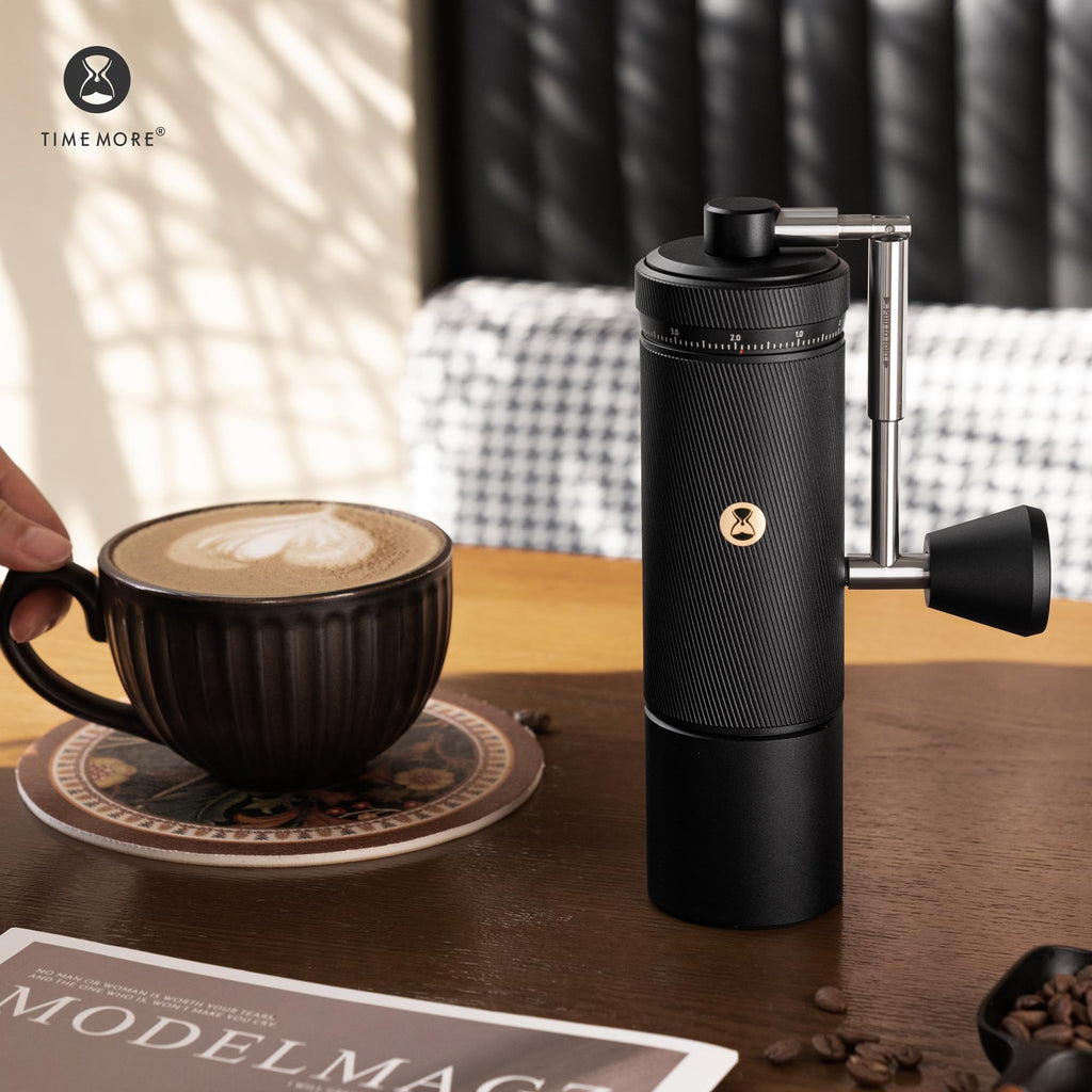 Manual Coffee Grinder with Stainless Steel Burr, Black Y9211