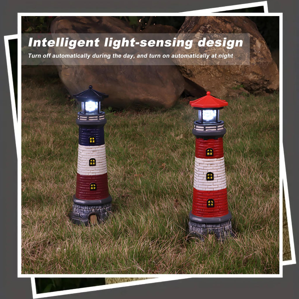 Solar Outdoor Lighthouse Garden Statue R7689