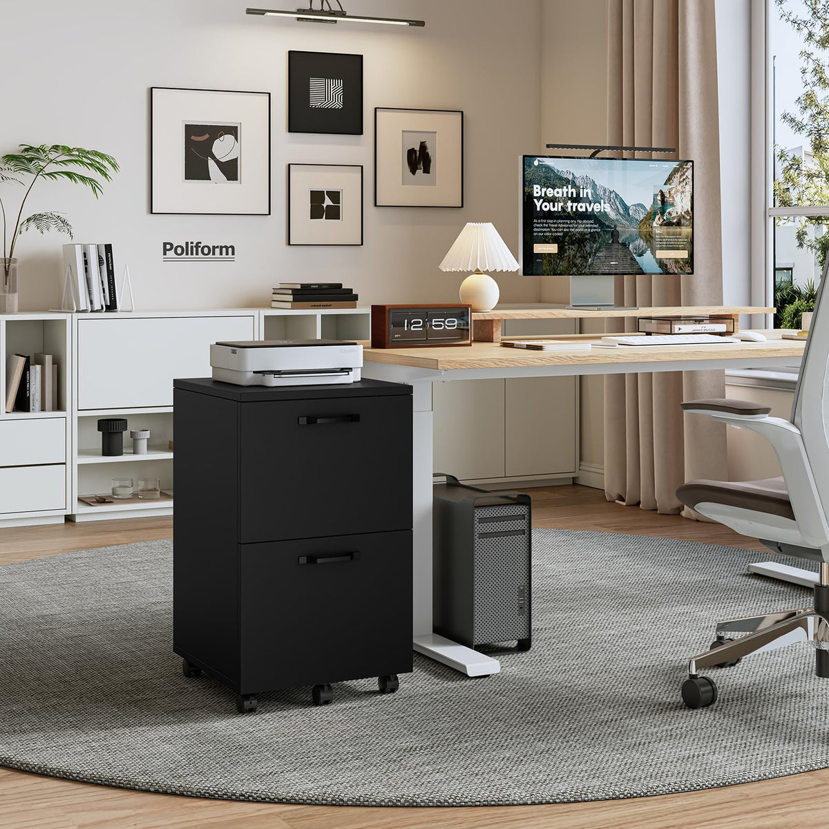 2 Drawer Rolling Storage Cabinet V62389