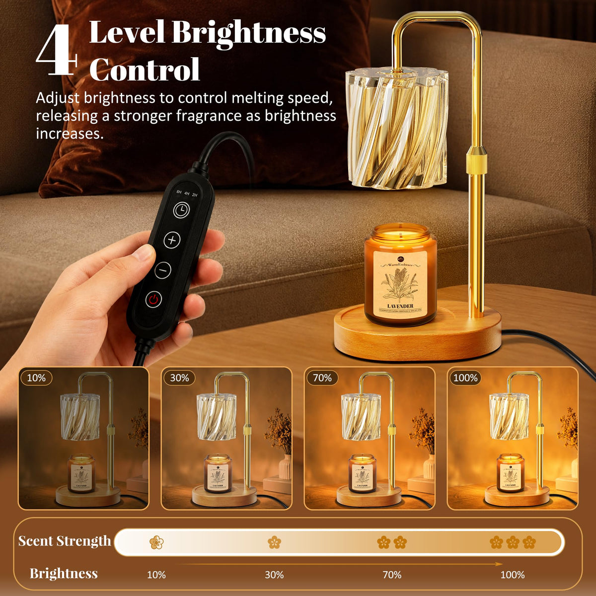 Candle Warmer Lamp Set with Scented Jar Candle & Timer Q472