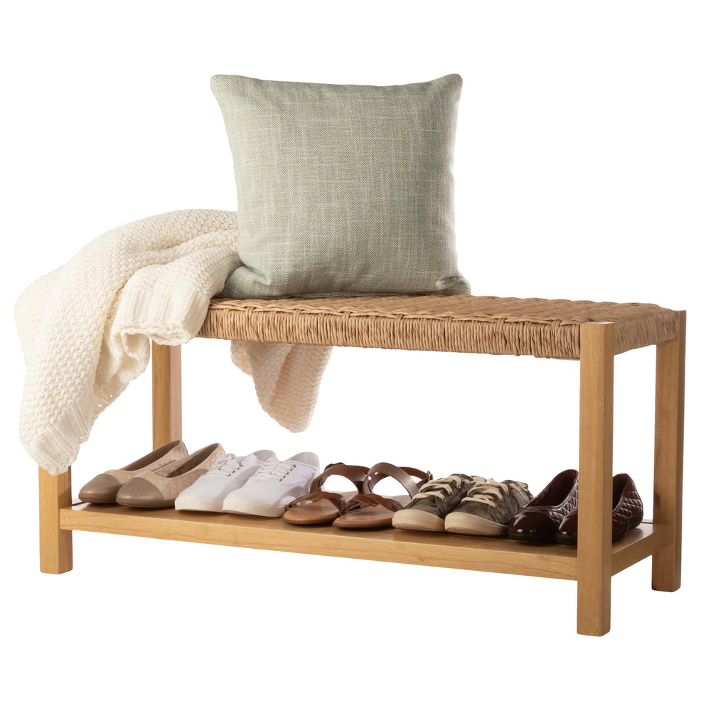 Solid Wood Entryway Bench with Shoe Storage U903620