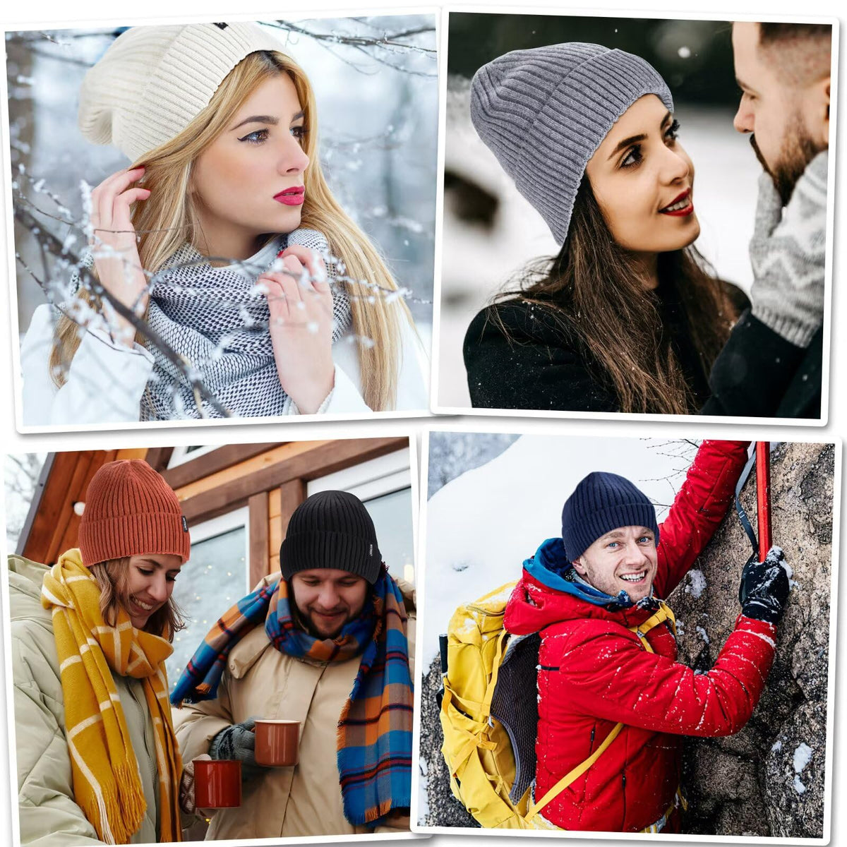 Merino Wool Knit Beanie Hat R977