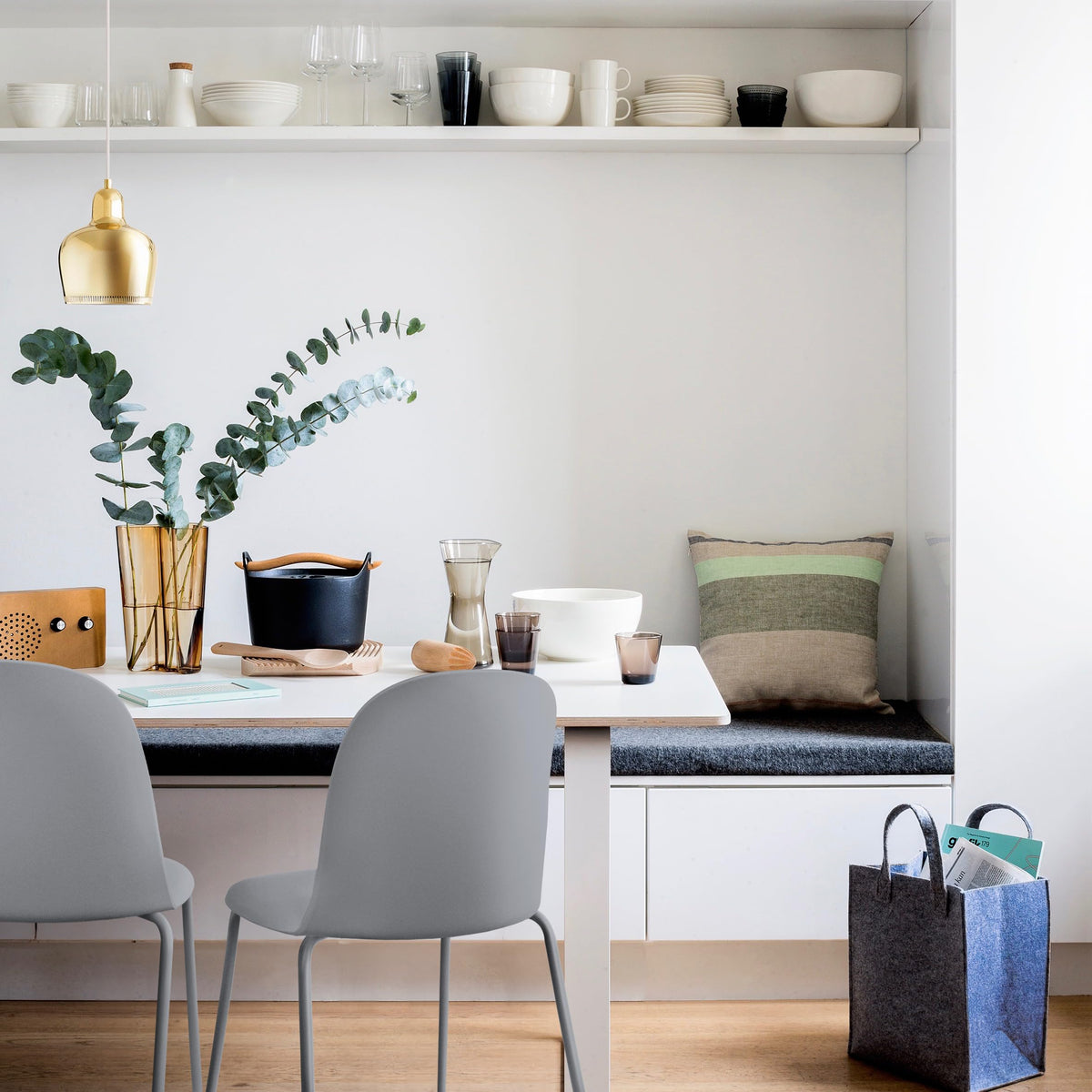 Grey Plastic Dining Chair with Metal Legs H7632