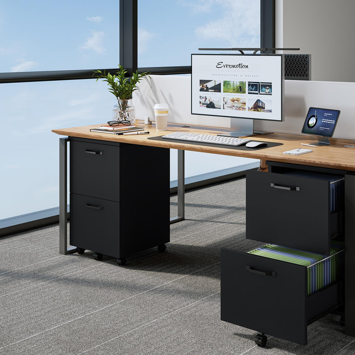 2 Drawer Rolling Storage Cabinet V62389