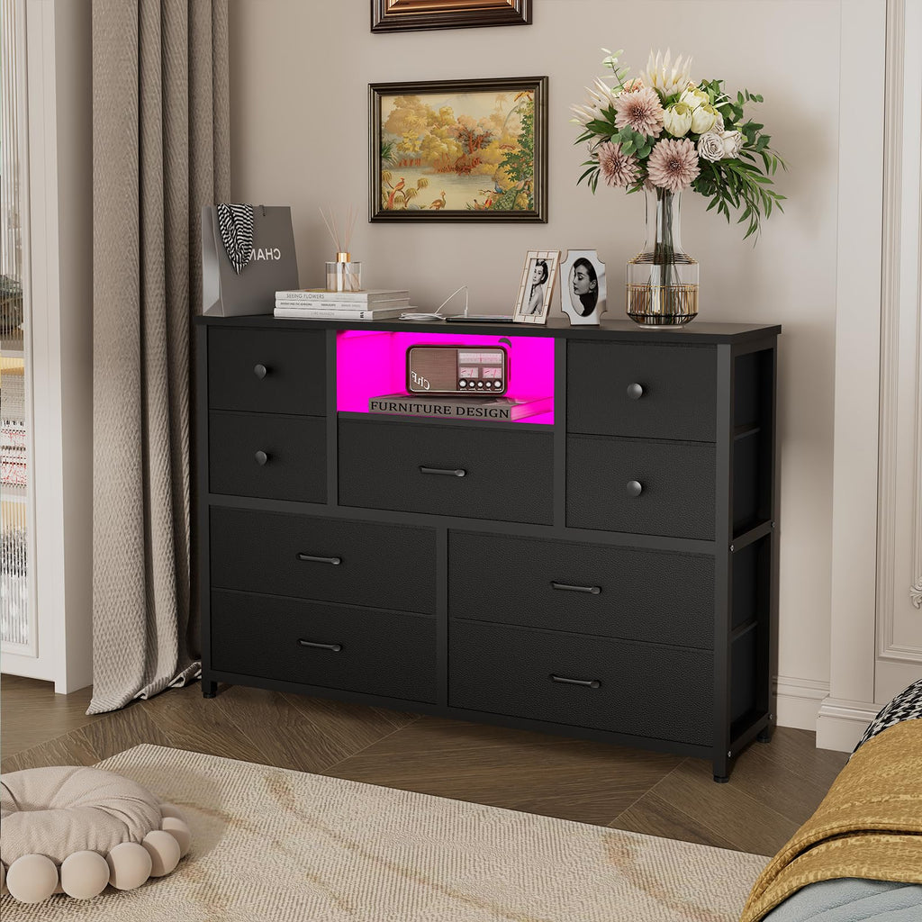 Black 9 Drawer Dresser A17658