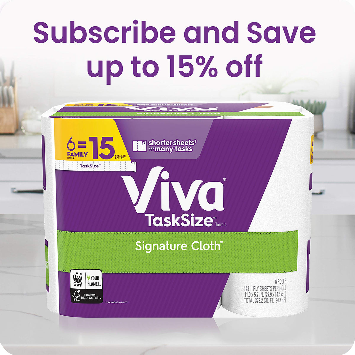 White Paper Towels, 6 Big Rolls X153715