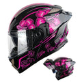 Motorcycle Modular Full Face Helmet DOT Adults Flip up Dual Visor B89360