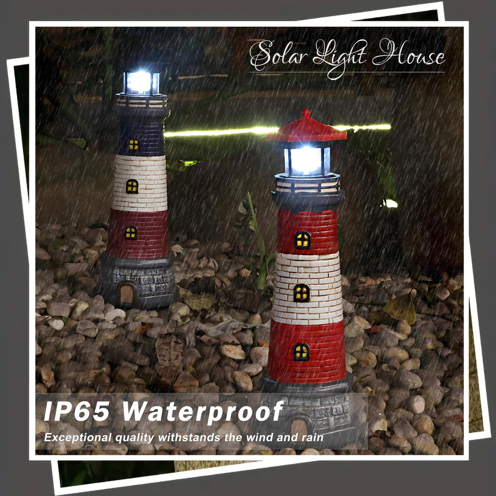 Solar Outdoor Lighthouse Garden Statue R7689