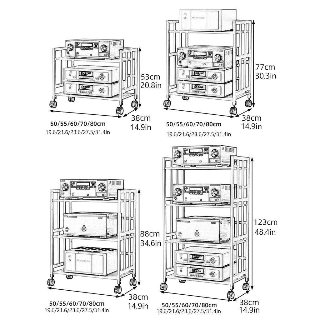 Brown Media Stand with Adjustable Shelves M245662