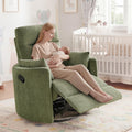 Oversized 360° Swivel Glider Recliner Chair with 2 Pillows and Footrest L32995