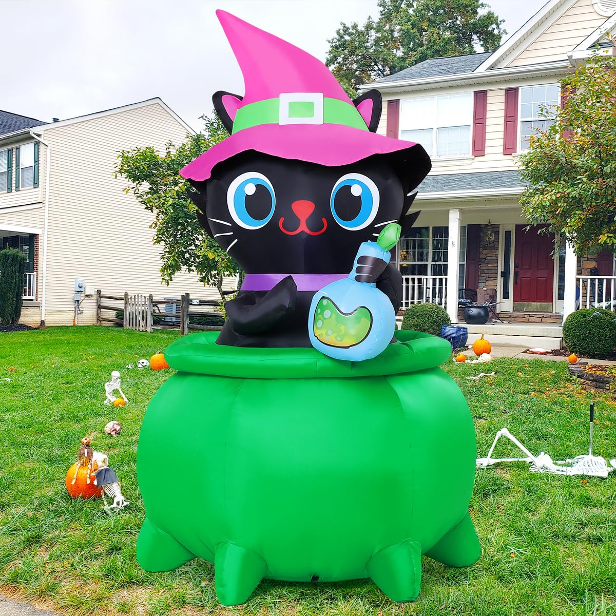 6 FT Halloween Inflatable Cat with LED Lights Y910