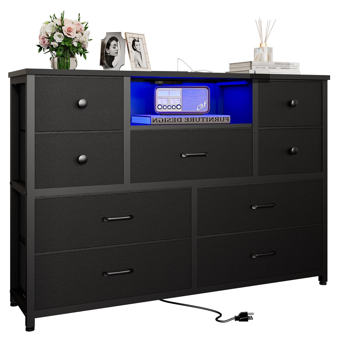 Black 9 Drawer Dresser A17658
