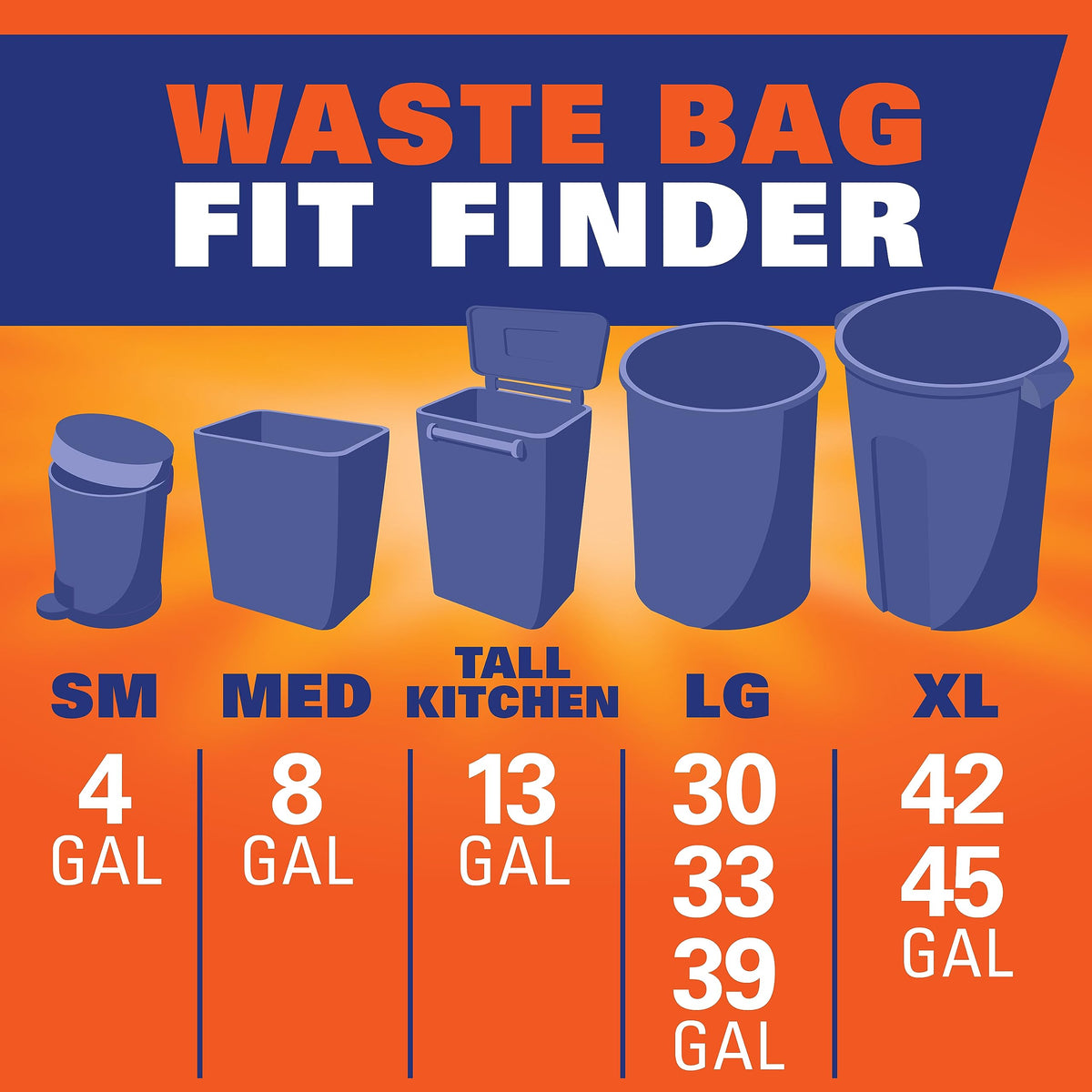 13 Gal White Kitchen Trash Bags 80ct R309299
