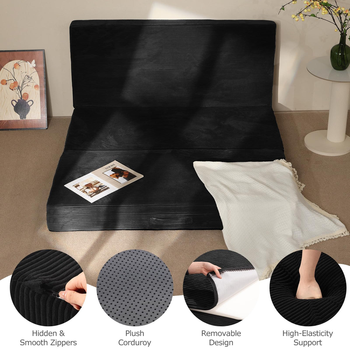 6-Inch Single Size Tri-Fold Memory Foam Mattress I40108