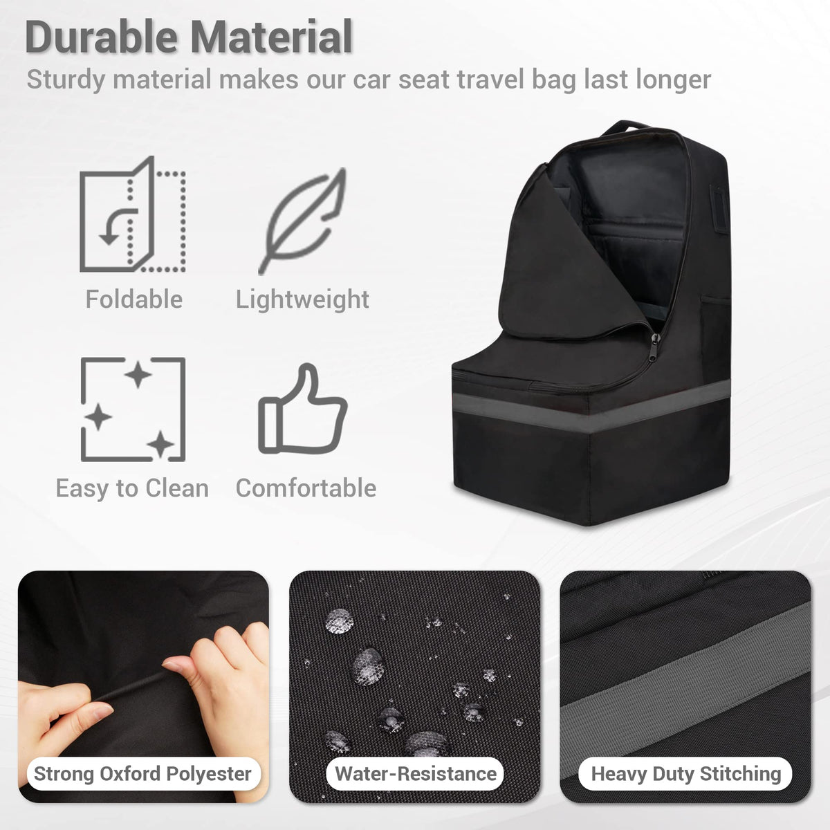 Padded Gray Car Seat Travel Bag W956