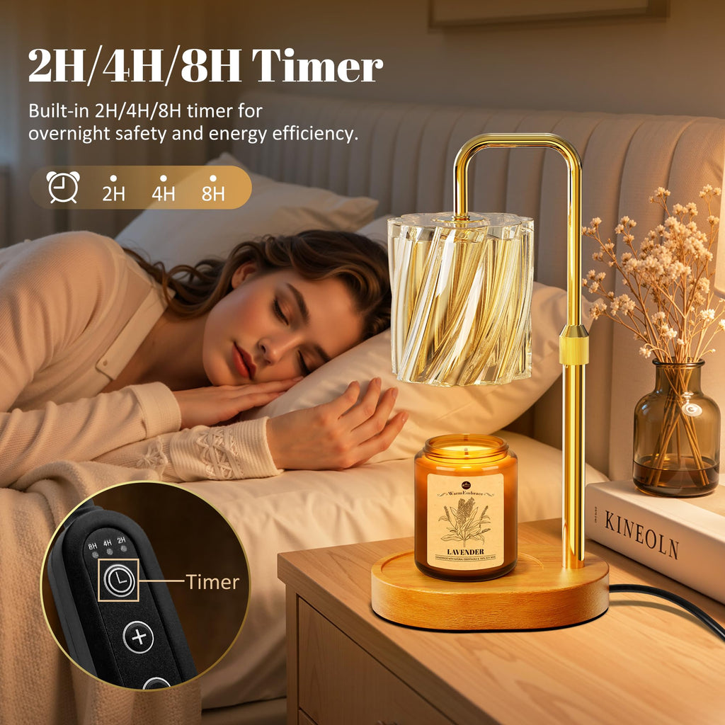 Candle Warmer Lamp Set with Scented Jar Candle & Timer Q472