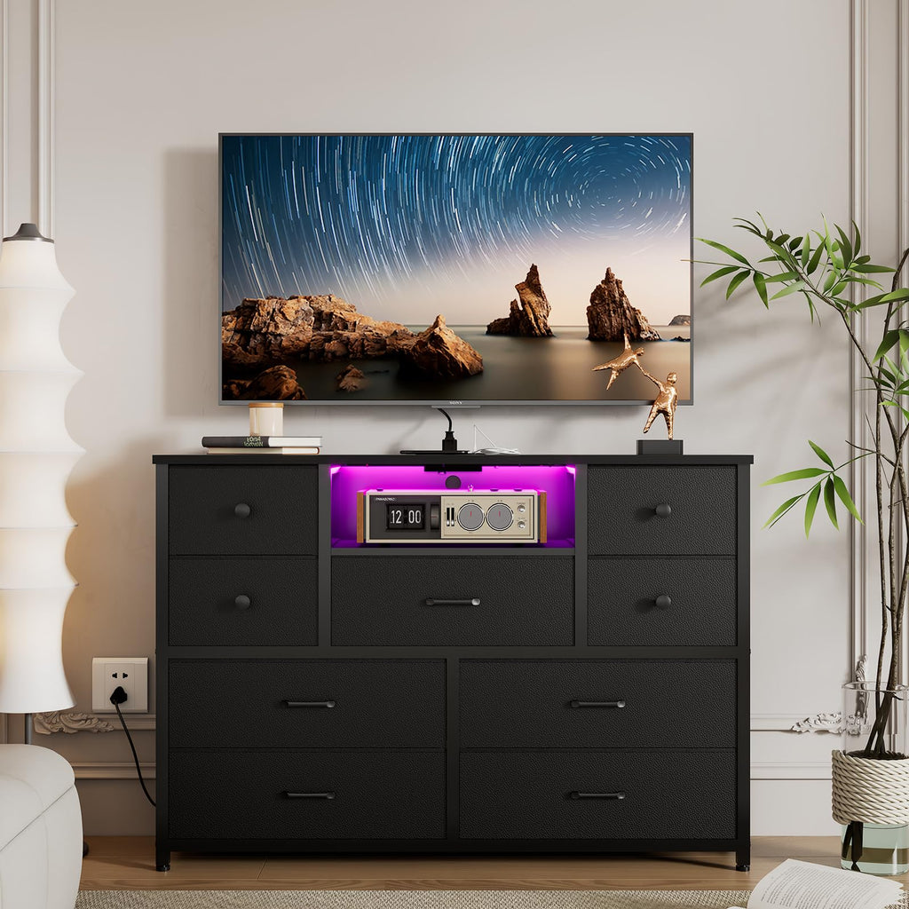 Black 9 Drawer Dresser A17658