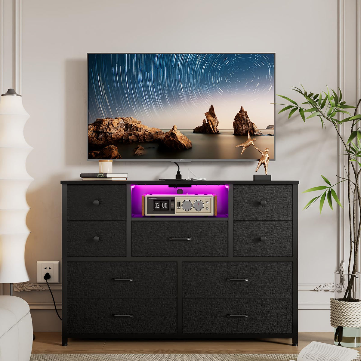 Black 9 Drawer Dresser A17658