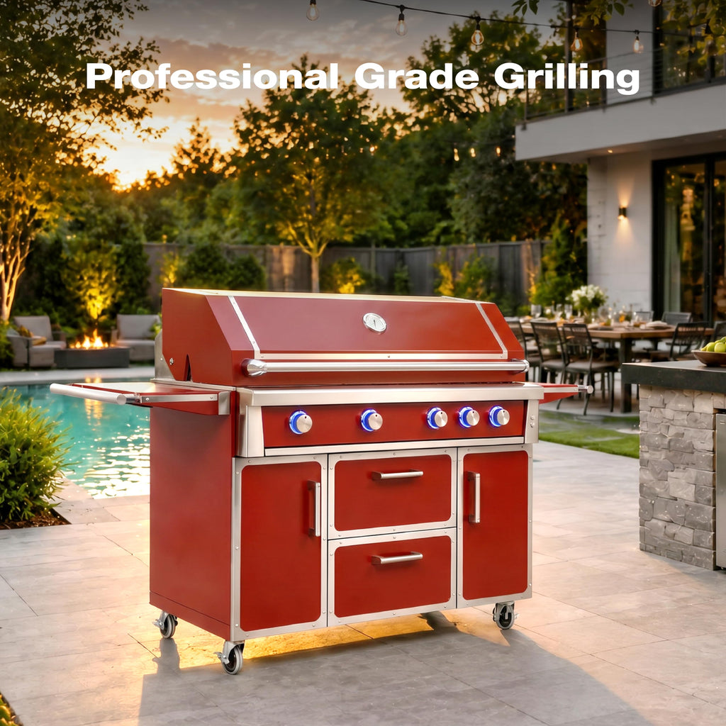 49" Propane Gas Grill, 304 Stainless Steel, 99K BTU, 828 Sq.In I5606