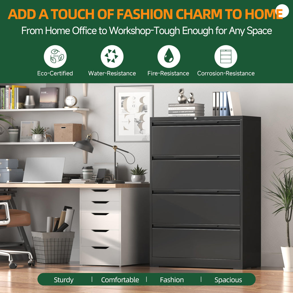 4 Drawer Metal File Cabinet with Lock A15313