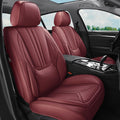 Burgundy Leather Full Set Car Seat Covers C6847