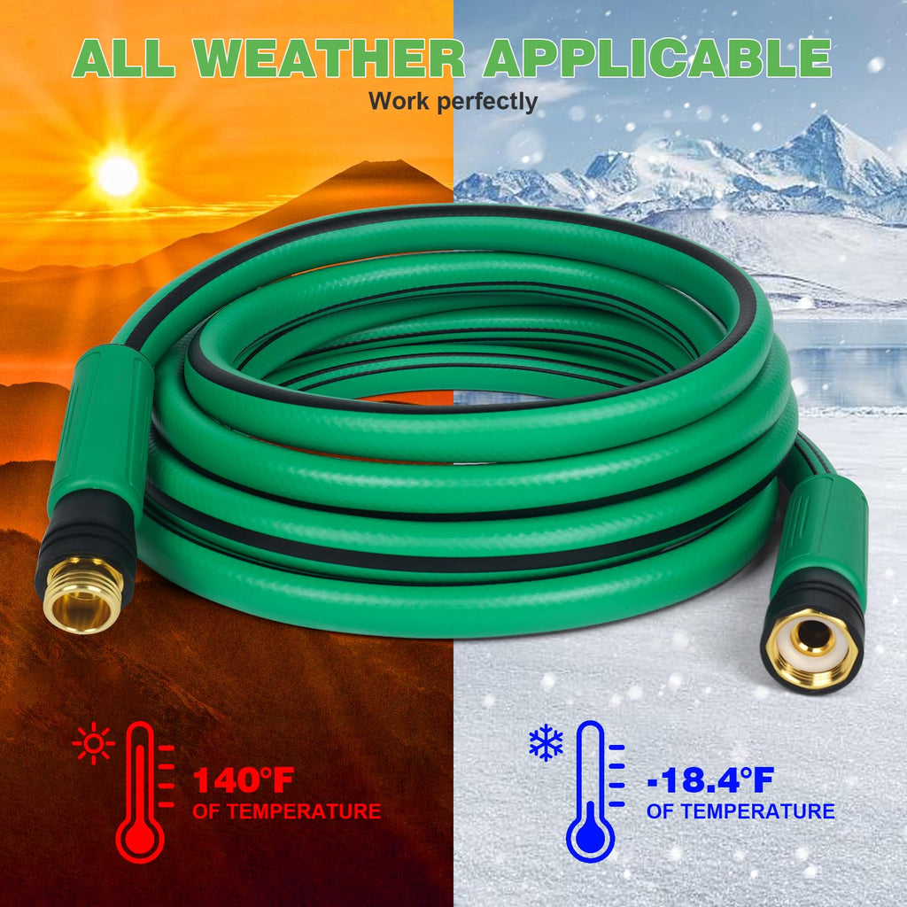 Heavy Duty 5/8 in x 100 FT Hybrid Rubber Garden Hose W304