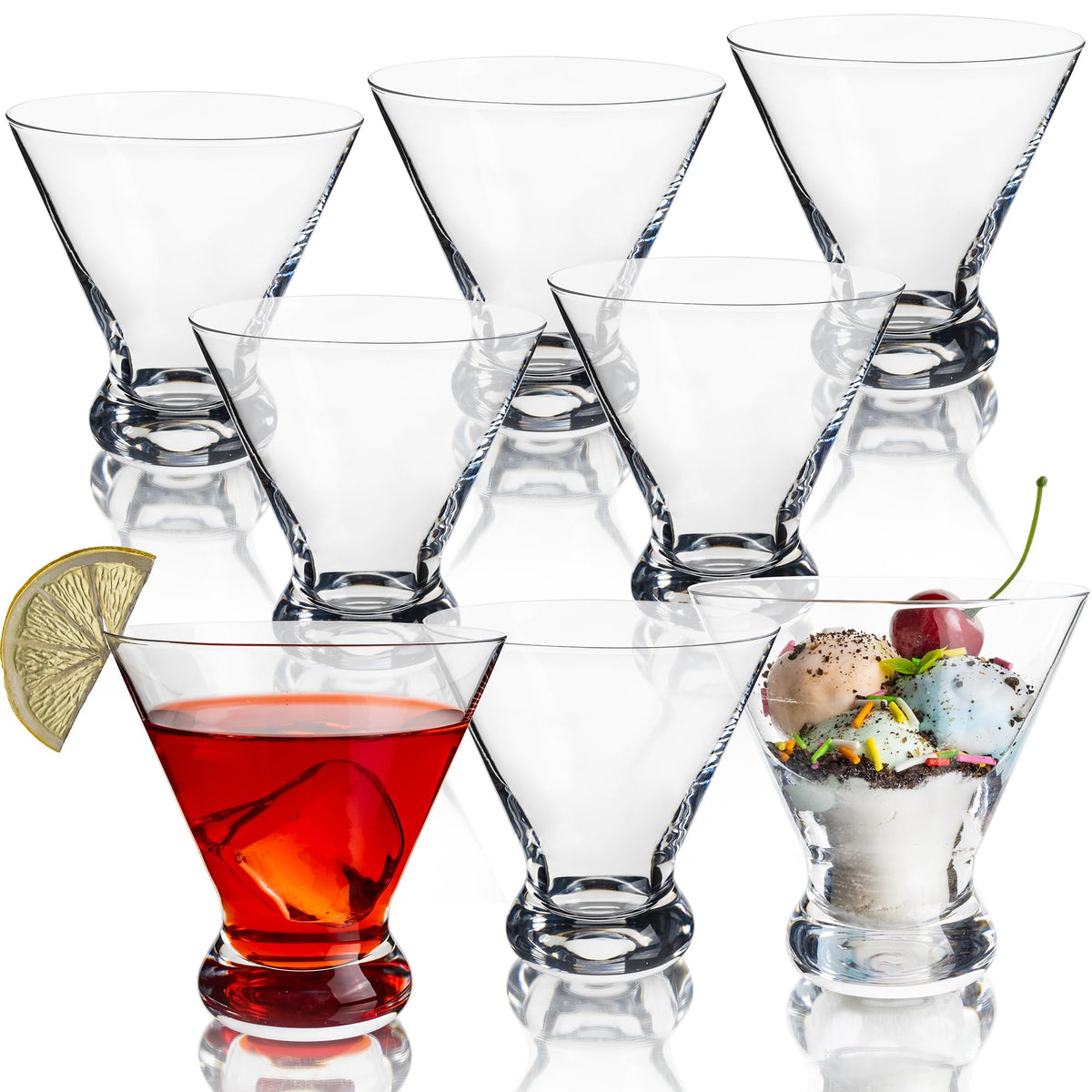 8 oz Stemless Martini Glasses Set of 8 Z194767