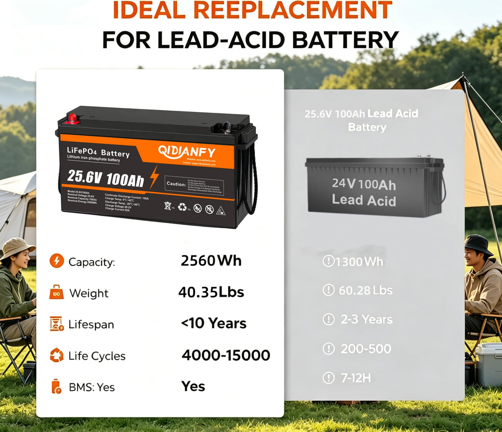 24V 100Ah LiFePO4 Lithium Battery H938