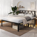 18 Inch Queen Size Metal Platform Bed Frame with Headboard N115