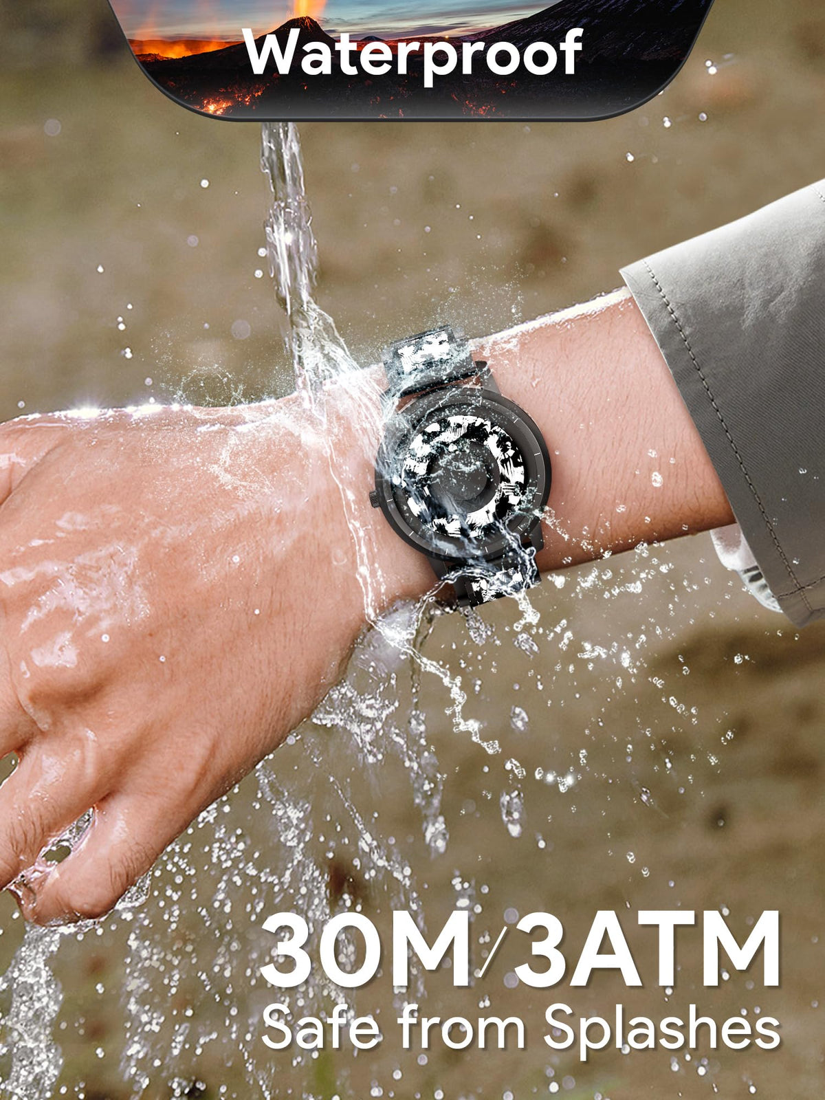 Magnetic Quartz Watch with Stainless Steel Band L878