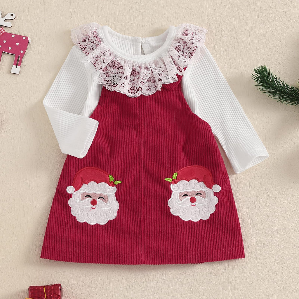 Baby Girl Lace Romper and Corduroy Skirt Outfit O6784