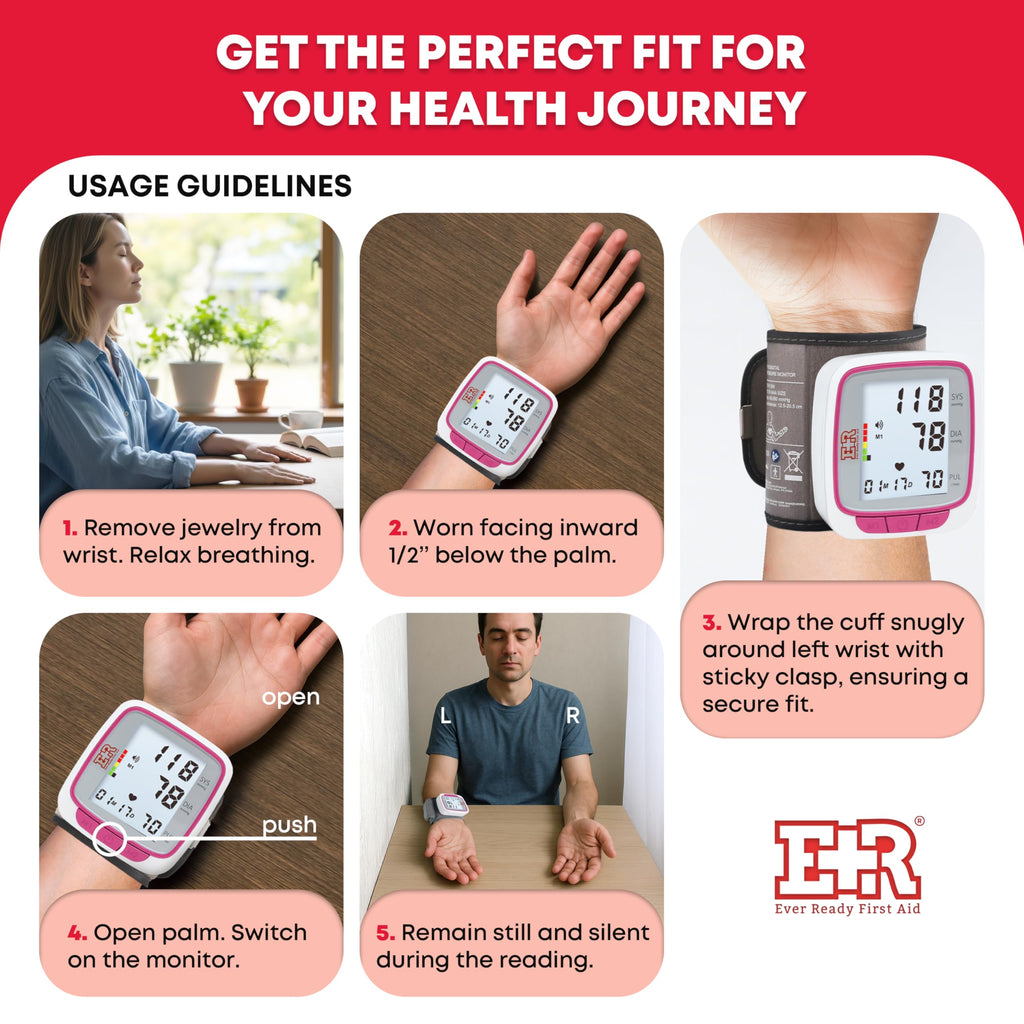 Pink Wrist Blood Pressure Monitor S7475