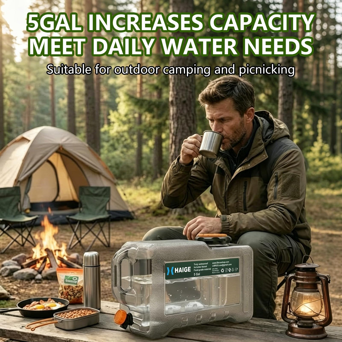 5 Gallon BPA-Free Portable Water Jug with Spigot F422