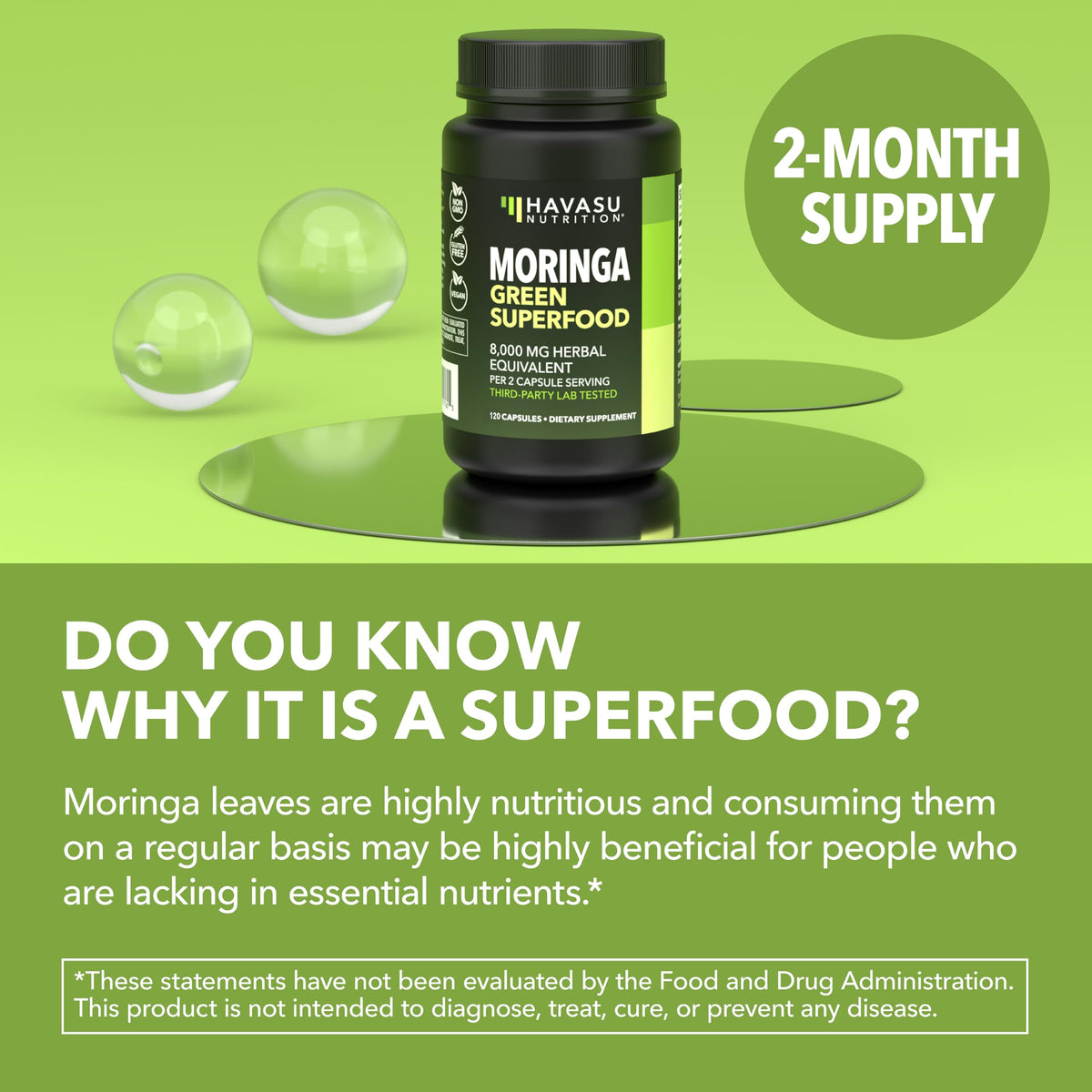 Moringa Capsules 800mg 120 Count I669