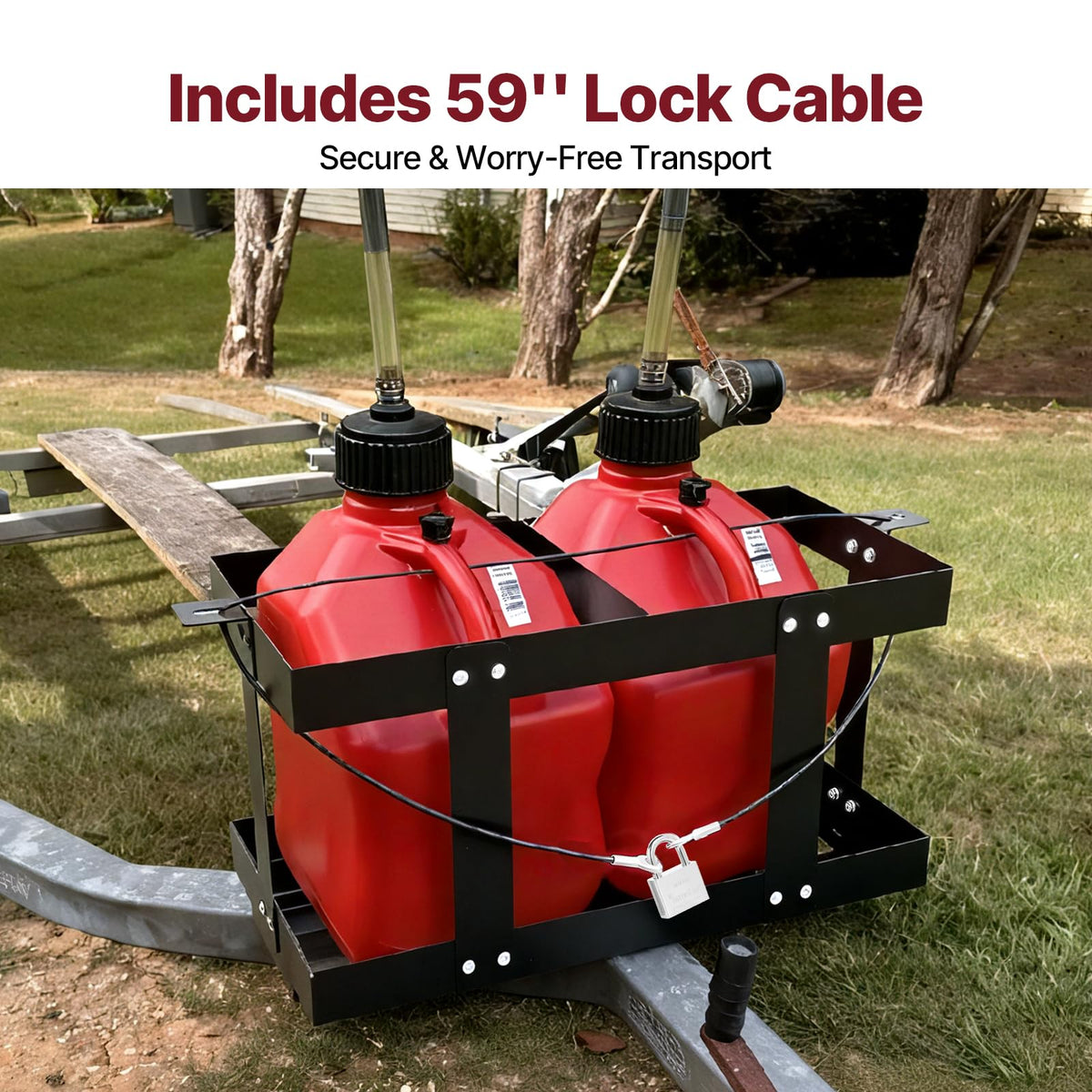 Heavy-Duty Fuel Jug Holder for Two 5 Gallon Gas Cans P73522