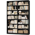 83.7" Tall 7-Tier Double Black Bookshelf and Bookcase A857944