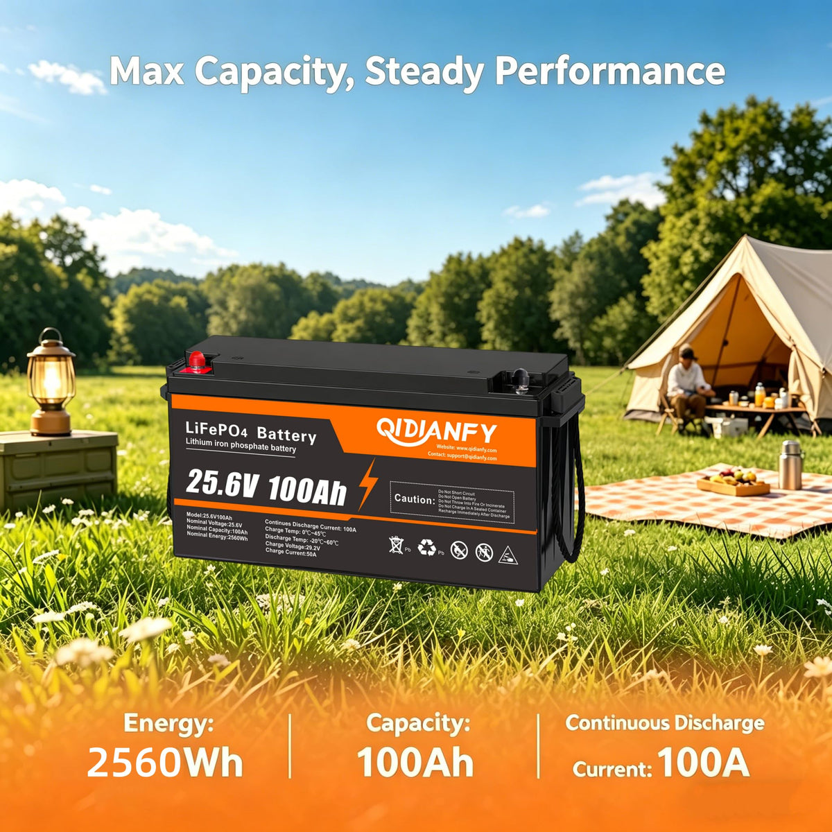 24V 100Ah LiFePO4 Lithium Battery H938