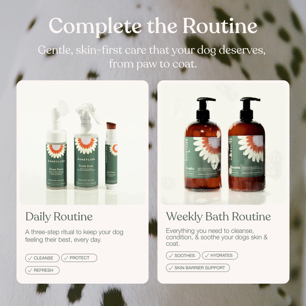 No-Rinse Dog Paw Cleaner + Paw Lotion with Brush + Waterless Dog Shampoo Spray D27140