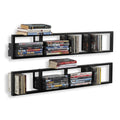 34 Inch Media Storage Rack Organizer Metal Floating Shelf Set of 2 Black P97000