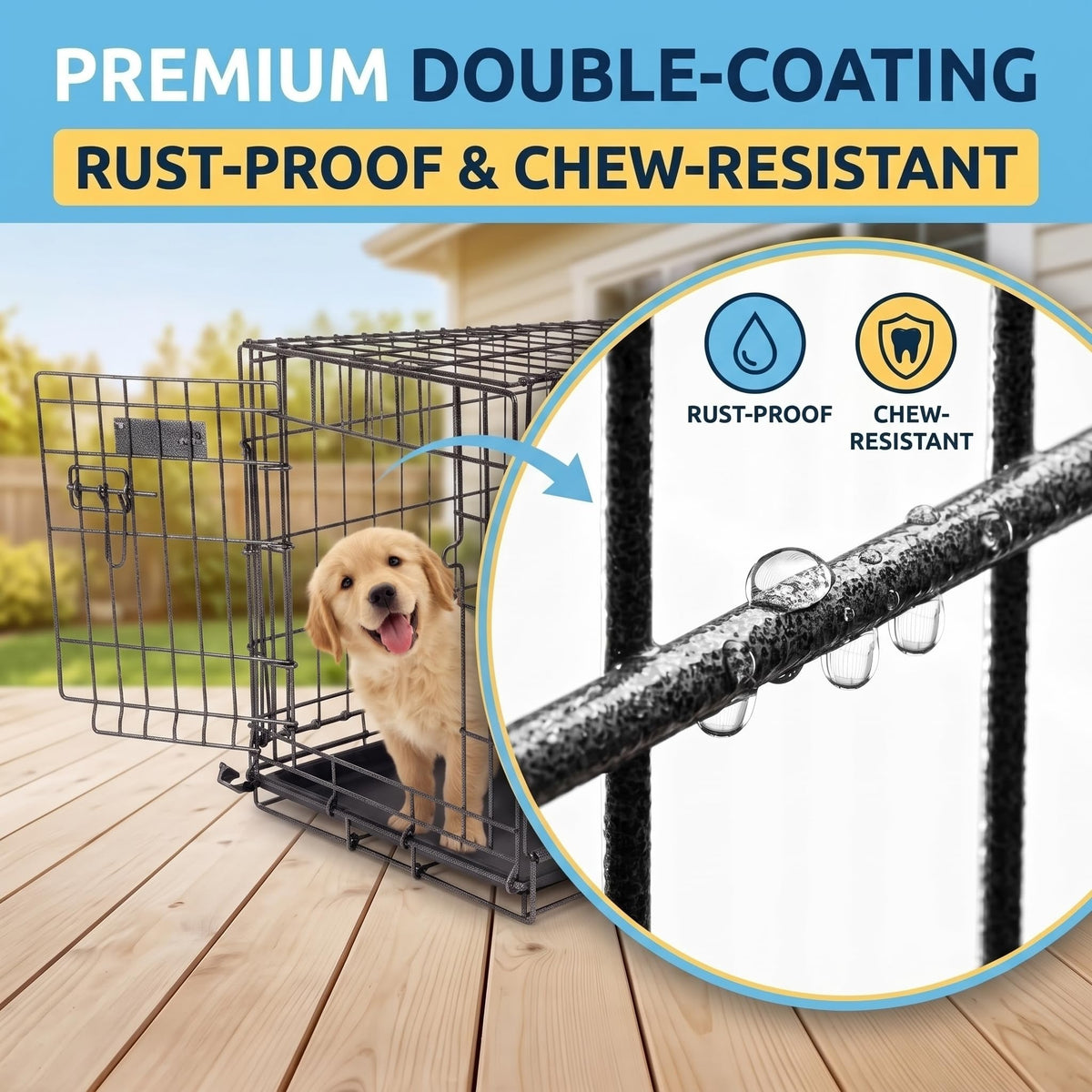 48inch 2-Door Foldable Metal Wire Dog Crate P943383