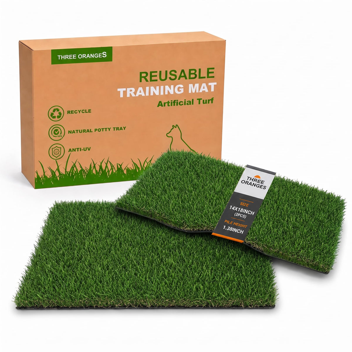 2 Pack 14 x 18 Inch Artificial Grass Dog Pee Pads G941