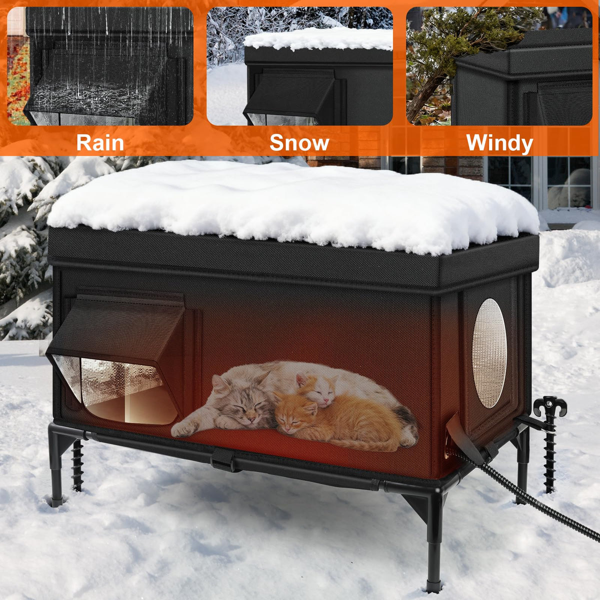 Insulated Heated Cat House Q215449