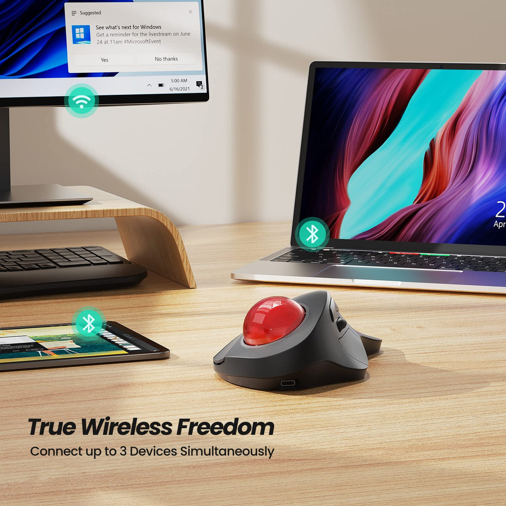 Wireless Trackball Mouse Ergonomic I7610