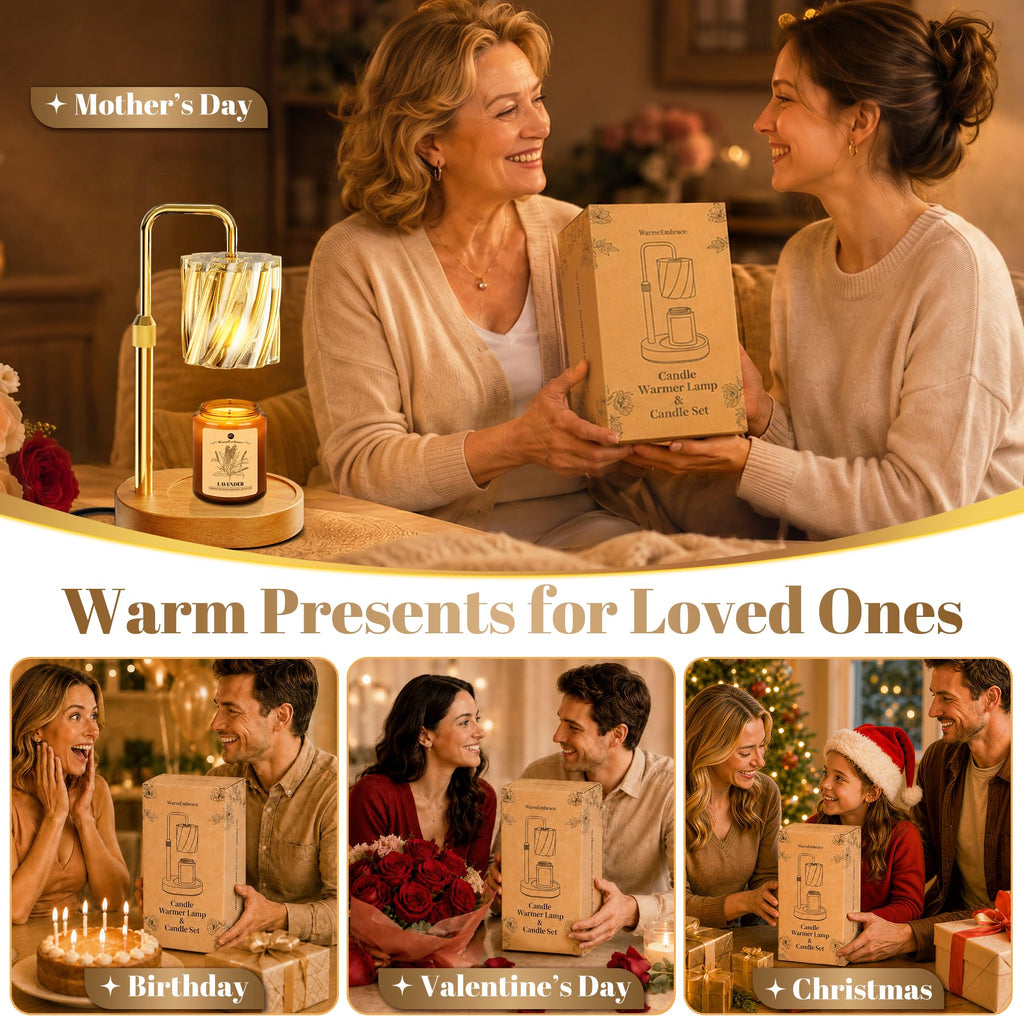 Candle Warmer Lamp Set with Scented Jar Candle & Timer Q472