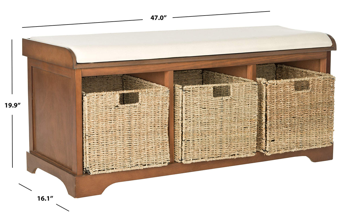 Brown Solid Wood Storage Bench G212801