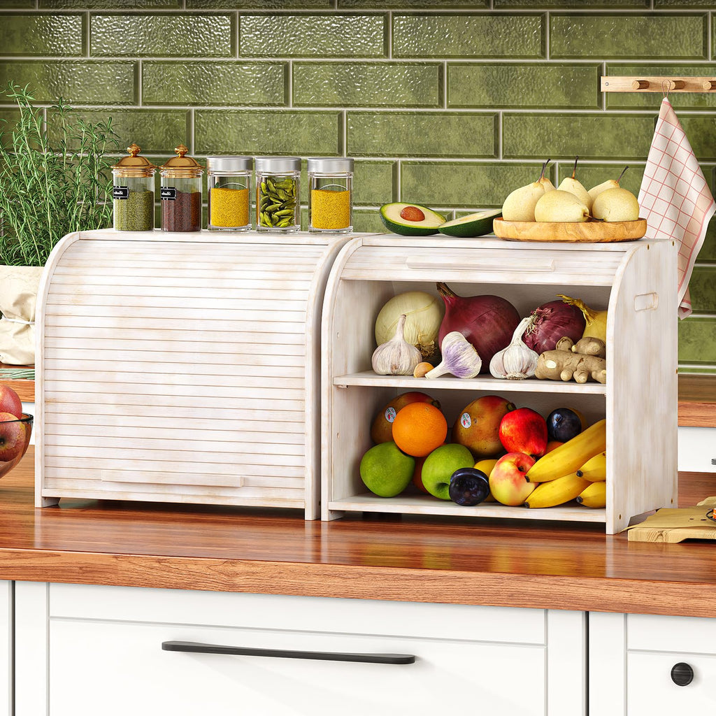 Bamboo Roll Top Bread Box U53617