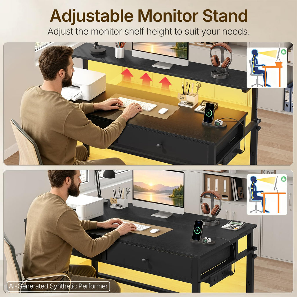 Computer Desk with Monitor Stand F72278