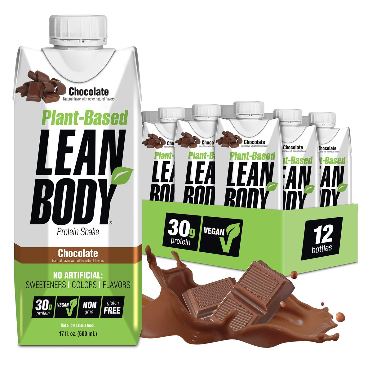 Plant-Based Vegan Chocolate Protein Shake, 30g Protein, Pack of 12 F303