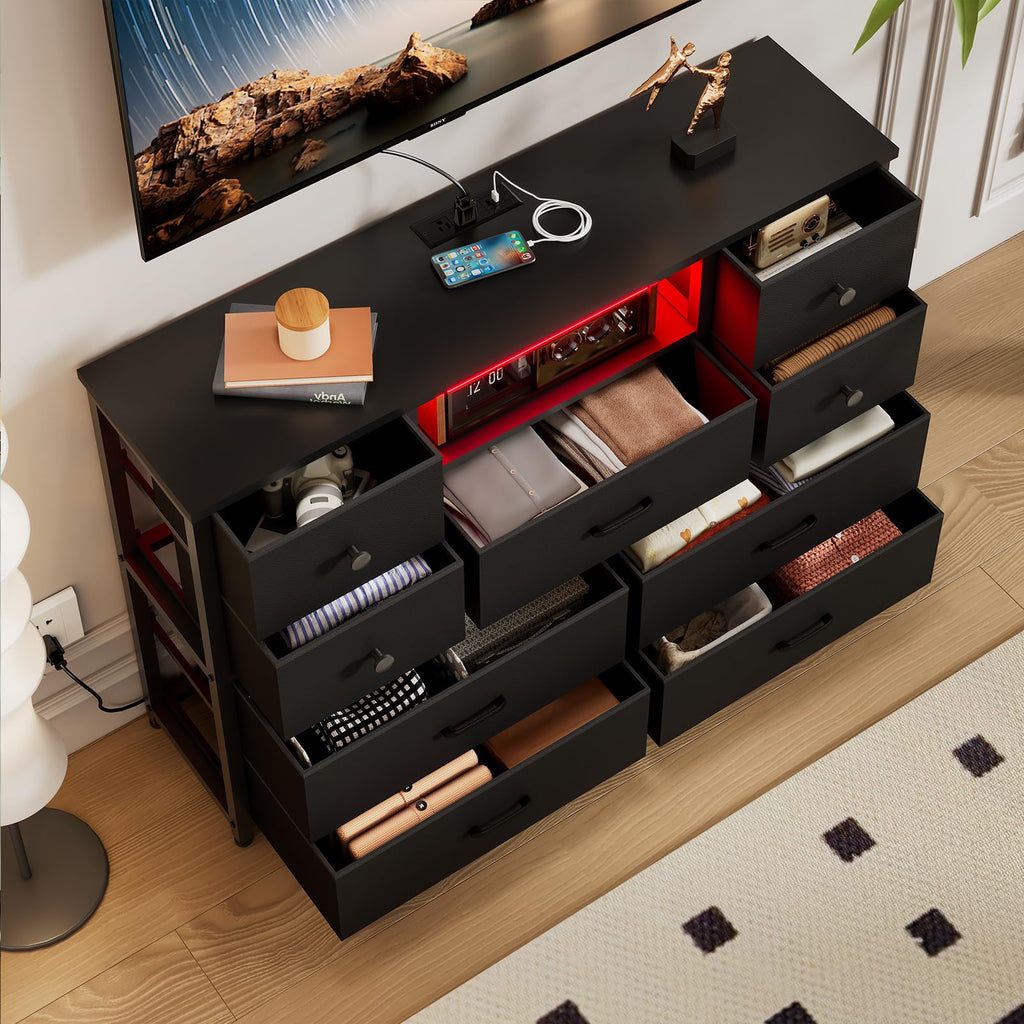 Black 9 Drawer Dresser A17658