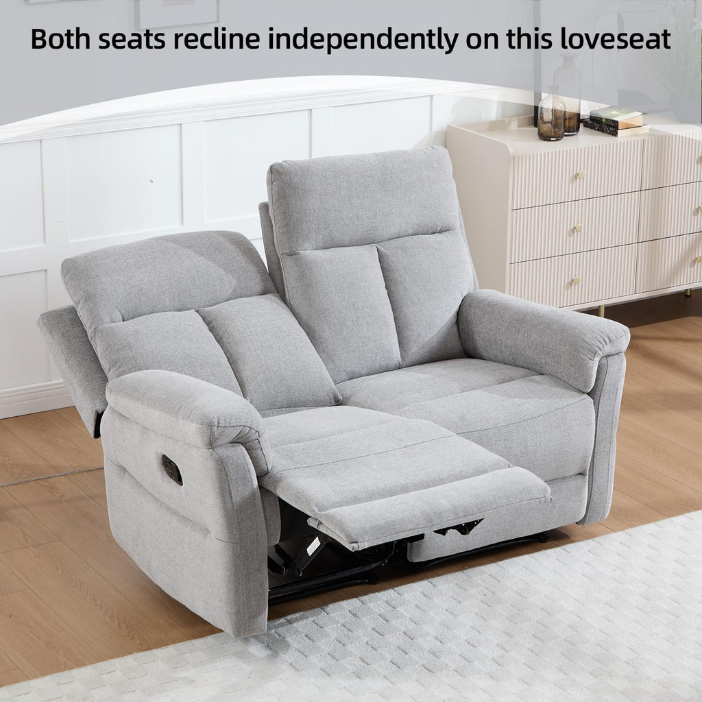 Light Gray Fabric Reclining Loveseat M90573